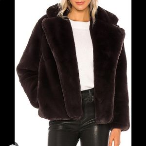 Apparis Manon Faux Fur Coat in Eboni